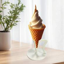 1pc Reusable Ice Cream Holder, Popsicle Stand, Ice Cream Cone Holder, Clean Hands - White - View 6