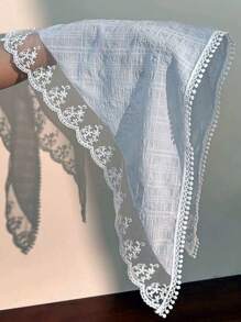 1pc Summer Floral Headband/Headscarf, Lightweight, Vintage, Lace Triangle Scarf For Women, French Style Bandanas Head Bandana Hair Scarf