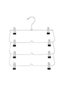 1pc 4/6-Tier Metal Skirt Pants Clips Pants Rack,Super Hanger 4/6-Tier Skirt Pants Shorts Hangers With Adjustable Clips Space Saving No Slip 12 Clips Clothing Storage Metal Skirt Rack Clothes Hangers,Multi-Function Storage Hanger