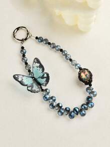 1 pieza Lujoso dije para teléfono/collar versátil de moda con mariposa de y cuentas