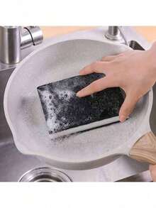 10 pezzi Spugne per lavare i piatti, spugne bicolore bianche e nere, spesse, per la pulizia in cucina, panni per piatti, protezione magica per tegami, forniture per cucina, bagno, casa