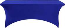 6 Pack Spandex Table Cover For 6FT Table Universal Fitted Stretch Tablecloth For Party, Banquet, Wedding And Events-Royal Blue - Blue - View 2