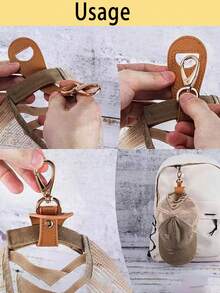 1/2/5件旅行包帽夹挂在手提包、背包、旅行箱包背包中，户外旅行沙滩帽配套配件，新面料无弹力帽夹，户外旅行草帽夹，便携式帽子伴侣包夹，旅行必备，节日送礼，送礼必选 - 彩色 - 查看 9