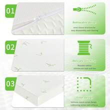 5 In 6 In 8 In CertiPUR-US Summer Cooling Bamboo Cover Memory Gel Foam Medium Firm Mattress For Pressure Relieving Mattress Supportive Edge Provide Peaceful Night Sleep - trắng - Xem 7