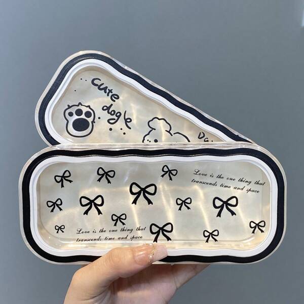 Boîte miroir en forme de nœud d'amour transparente, portable et résistante à la pression. Boîte à aspiration magnétique avec design nuage. Boîte à lunettes portable pour myopie et lunettes rétro. Boîte de rangement pour lunettes pour hommes et femmes - Cadeau d'anniversaire mignon