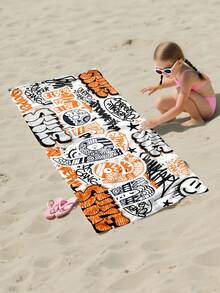 Personalized Children's Beach Towel, Summer Birthday Gift, Summer Vibe, Girls' Beach Trip, Customized Beach Towel, Swimming Pool, Beach Decor - Multicolor - View 3