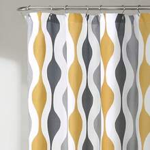 Mid Geo Shower Curtain, 72 X 72, Gold & Gray, Bathroom Decor - 金灰色 - 查看 2