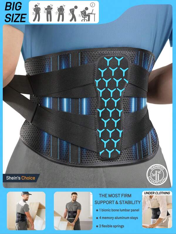Back Brace For Lower Back , Ergonomic Support Brace , Easy To Put On/Off Lumbar Support Belt For Women Men
