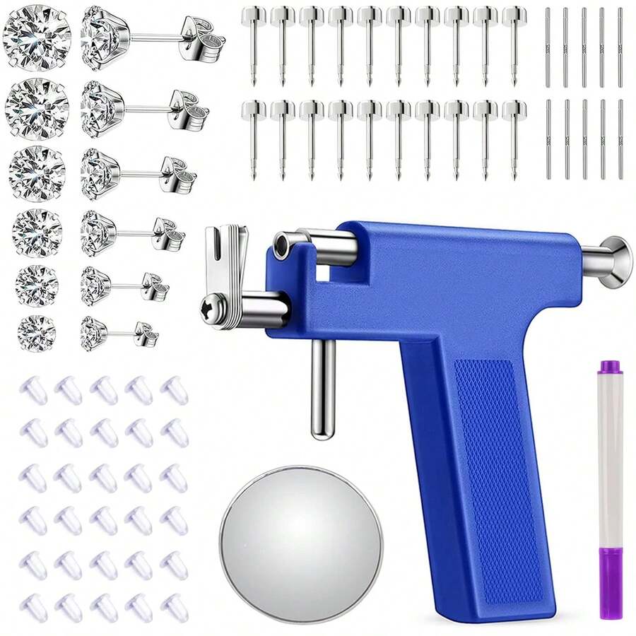 Ear Piercing Gun Kit,Professional Ear Nose Self Piercing Tool,Earring Piercer With Hypoallergenicear Piercing Needle Kit For Salon Home Use - Multicolor - View 1