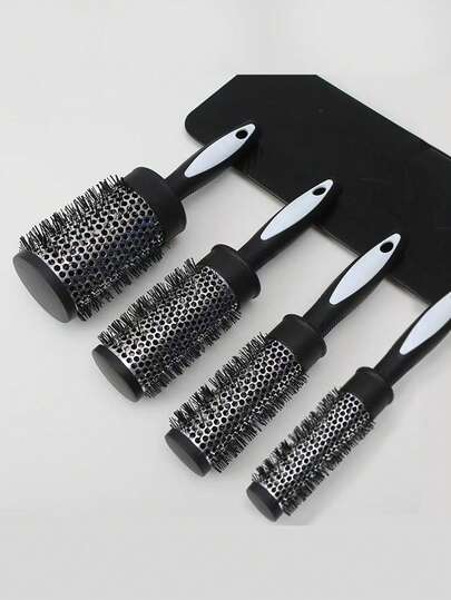 1pc/3pcs/4pcs Black & White Roller Comb - Fine Tooth Comb Pointed Tail Comb Hair Clips, For Easy, Smooth Curly And Straight Hairstyles - Plastic Bristle Regular Hair Roller Brush With ABS Plastic Handle, Portable Professional Styling Tool,Hair Brush,Slick Back Brush,Styling Brush,Curly Hair Brush,Edge Brush,Hair Comb,Brush Hair,Hair Brush Set,Comb Hair,Comb For Curls,Detangling Brush,Hair Brush For Women,Hair,Travel,Hair Products,Hair Tools,Hair Stuff,Barber,Barber Accessories,Barbershop,Hairdressing Equipment