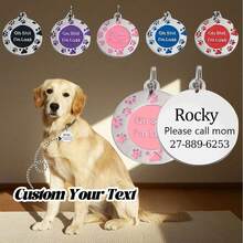 1 Pc Personalized Cute Animal Paw Dog Tag, Custom Engraved With Your Phone Number And Pet's Name, Engraved Dog Name Tag, Cat ID Pet Tag, Custom Engraved Pet ID Tag, For Pet Outdoor Activity Loss Prevention, Hangs From Dog And Cat Pet Collars, Pet Pendant