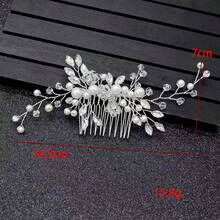 Elegant Handmade Faux Pearl Hair Comb With White Crystals, Perfect Hair Accessory For Party And Wedding