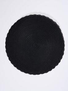 1/4/6/12pcs Bohemian Woven Round Placemats, Solid Color With Braided Edge, Non-Slip Tabletop Mats For Home Kitchen, Suitable For Holiday Party, Birthday, Wedding, Dinner (Multiple Color Options) - Black - View 7