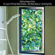 1PC, 2D Flat Dense Vine Green Pattern Frosted Glass Window Film, Transparent PVC Adsorption Glass Door And Window Decoration, Removable Reusable Glass Stickers. 17.71x39.37 Inches (45x100 Cm), Suitable For Home, Kitchen, And Room Use - 17.71*39.37in (45*100cm) - 查看 5