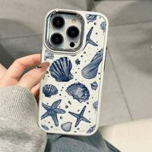 Silicone Phone Case With Metal Frame And Drop Protection Blue Marine Life Pattern Applies To XR XS AMX 11 12 13 14 15 16 PRO MAX