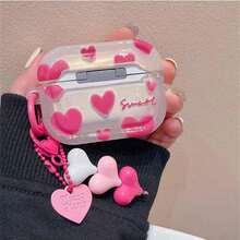 Valentines Heart-Shaped Earphone Protective Case Compatible With Airpods 2nd Gen Wireless Bluetooth Earphones, Soft Shell Pink Heart Design Compatible With Airpods Pro, AirPods 3, AirPods Pro 2/AirPods 4 - Multicolor - View 4