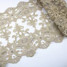 1個金色刺繡花邊特色編織舞臺服裝diy手工裝飾配件 - 金色 - 查看 3