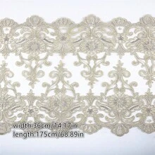 1個金色刺繡花邊特色編織舞臺服裝diy手工裝飾配件 - 金色 - 查看 5