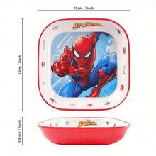 Marvel 1 Stück offiziell lizenzierte Marvel Avengers Serie Dinner Teller, neuartige coole Iron Man Dekorationen, unzerbrechliches Spinne-Man Geschirr, glatte Ornamente, Film-Zubehör, Geburtstagsgeschenk