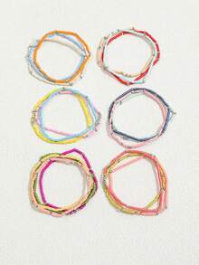 19pcs Colorful Glass Bead Stretch Bracelets, Boho Style Handmade Beaded Bracelets For Women (CCB Seed Beads, Random Color) - Nhiều màu - Xem 7