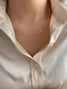 Tkool 1 件女士优雅简约 18K 金不锈钢 S 形扭纹项链，独特优质礼物