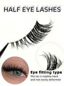 7 Pairs Of Half-Strip False Eyelashes, Transparent Stem, Cat Eye Shape, Long & Natural, Faux Mink Material, Fluffy & Soft, Create Natural Makeup Look, Suitable For Daily, Party, Valentine's Day Makeup - Cat Eye Lashes - View 3