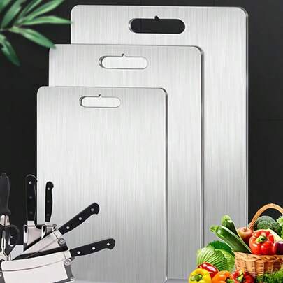 4 件/1 件不锈钢厨房切菜板 - 4 种尺寸可供选择，双面，食品级 - 适用于肉类、蔬菜、水果，易于清洁，多种尺寸可供选择