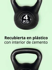 Kettlebell Pesa mancuerna rusa plastica de 4 kg para entrenamiento funcional TAYGA cross - Negro - Ver 2