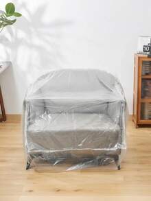 1 pieza Cubierta de plástico impermeable para muebles, cubierta adecuada para sofá, cama, armario, mesa, carro, decoración, uso en oficina en casa y dormitorio, cubierta protectora desechable para muebles