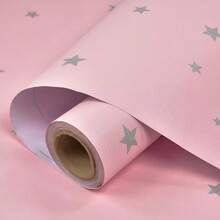 1 卷粉色星星自粘墙纸蓝色星球剥离乙烯基接触膜卧室客厅宿舍墙壁厨房橱柜台面家具翻新家居装饰墙贴易于安装可移除壁纸 17.7 英寸 X 393.7/196.8/118.1/39.3 英寸 - 粉色 - 查看 7