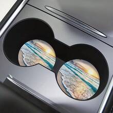2 Bộ Đế Lót Ly Ô Tô Họa Tiết Sóng Trăng - Tròn 2,8 Inch Có Khay Đựng Đồ Uống Chống Trượt Bằng Cao Su Tự Nhiên, Phụ Kiện Ô Tô Gia Đình Bền Bỉ, Phù Hợp Cho Cả Nam Và Nữ, Có Thể Giặt Được, Mỗi Chiếc Nặng 15 Gam - Nhiều màu - Xem 8