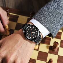 CRRJU Reloj de hombre CRRJU de lujo, de moda, con cuarzo, resistente al agua, luminoso, de acero inoxidable con fecha