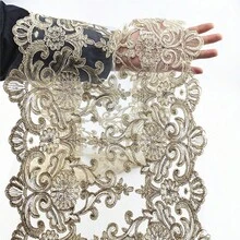 1個金色刺繡花邊特色編織舞臺服裝diy手工裝飾配件 - 金色 - 查看 2