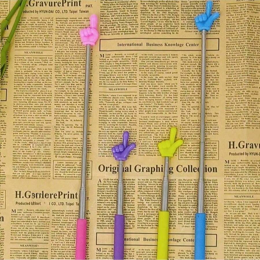 1 Children's Reading Pointer Reading Blackboard Teaching Free-Extension Finger Stick Teacher's Home Use Stainless Steel Extension Teaching Tool Back To School - Black - View 1