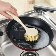 长柄厨房清洁刷塑料锅碗瓢盆砧板清洁剂不易粘油挂式炉灶清洁刷 - 彩色 - 查看 9
