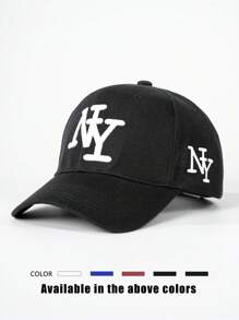 1 pieza Gorra de béisbol desgastada de NY, visera ajustable para exteriores para primavera y otoño, viajes, playa, estilo Y2K para jóvenes