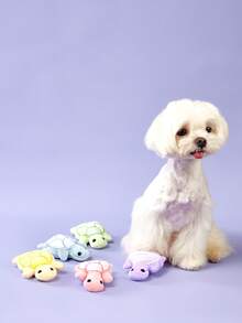 PETSIN 1/5 件迷你可爱毛绒乌龟狗玩偶，吱吱作响的狗咀嚼玩具，柔软安全，有益于牙齿健康，适合幼犬和小型犬种，无需电池