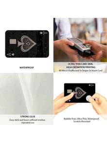 1/2/3/4pcs Artistic Decorative Card Stickers, Creative Anti-Scratch Protective Stickers For Bank Cards And Credit Cards, Ultra-Thin Card Stickers - Vintage Tape Design, Waterproof And Anti-Scratch Decorative Stickers, Suitable For Credit Cards And Key Cards, Debit Card/Credit Card Film - Multicolor - View 3