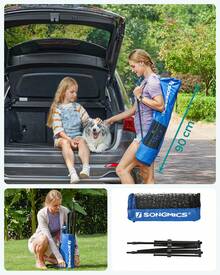 Filet de Badminton de 3 m, Filet de Volley-Ball, Hauteur réglable, Ensemble Portable pour Le Tennis - Bleu azur - Voir 3