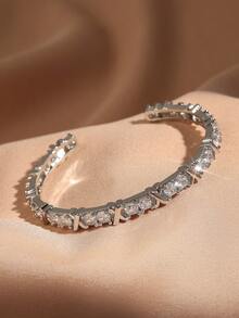 1pc Luxury Mixed Color Copper & Cross Design Bracelet, Suitable For Women Everyday Accessory - Bracelet - View 12