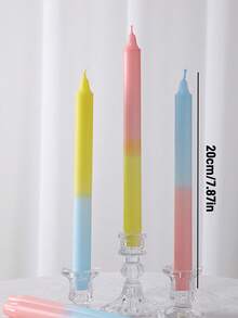 2 Packs Tall Taper Candles - 7.87 Inch Two-Tone Dripless, Unscented Dinner Candle - With Wicks - 5 Hour Burn Time,Candles,Pink Candle,Wedding Decor,Wedding,Gifts,Birthday Gifts,Home Decor,Room Decor,Teacher Gifts - Multicolor - View 7