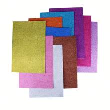 10pcs A4 Gold Powder Sponge Paper,With Adhesive, Assorted Colors - Premium Craft Paper For DIY Projects, Wedding & Birthday Party Decorations