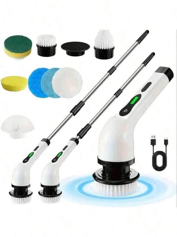 Electric Cleaning Brush 9 In 1 Multifunctional Household Wireless Rotatable Cleaning Brush For Bathroom Kitchen Windows Toilet