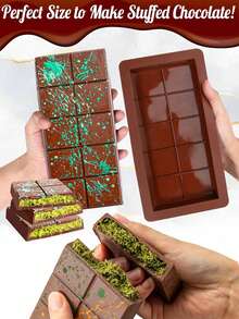 10-Grid Chocolate Mold, Silicone Baking Tool, DIY Cake Mold - Brown - View 3