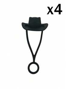 Set de 1/2/4/8 tapas de pajita de silicona con diseño creativo de sombrero - Compatible con Cup 30 40 Oz, accesorios divertidos de tapa de pajita para tumbona, para regalo de hombre y mujer, tapa de pajita reutilizable, funda de sombrero de vaquero de silicona para pajita, tapas decorativas para pajita, para fiestas, reuniones con amigos, tapas antipolvo para pajita de Cup, suministros para fiestas, accesorio de decoración de tazas