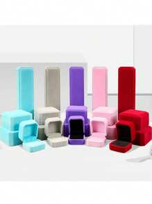 1 قطعة صندوق عقد من المخمل ، صندوق قلادة ، صندوق خاتم وأقراط من المخمل ، صندوق سوار ، مناسبة لتغليف المجوهرات