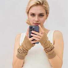 Fingerless Arm Warmers For Grunge Punk Style Accessories - Brown - View 7