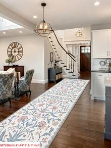 1 件法式花卉图案走廊地毯，适用于硬木地板，可用于玄关、洗衣房、走廊、卧室、厨房等场所，是四季皆宜的理想家居装饰之选。这款时尚长地毯可水洗且防滑，非常适合走廊、客厅、厨房等场所。 - 彩色 - 查看 10