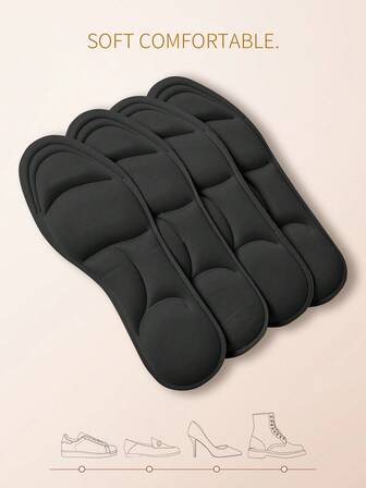 1pair 5d Shoe Insoles With Memory Foam, Comfortable And High Elasticity Thick Insoles For Running Shoes Women Men Sneakers Shoes Men Trainers Running Shoes Summer,Back To School Supplies, Boots Accessories For Shoes For Women, For Outdoor, Sport, Travel, Household, Office, School