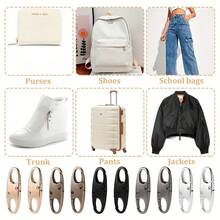 4 Packs Anti-Theft Zipper Clips – Secure Locking Zipper Pulls Replacement – Versatile Black Multi-Purpose Hooks – Double Opening Universal Connector